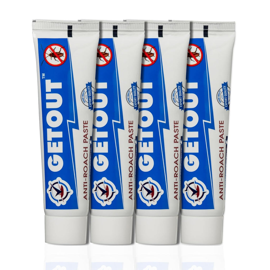 GETOUT Anti Roach Paste Cockroach Killer Gel 180g | Long-Lasting & Highly Effective Formula for Kitchen, Home & Commercial Use | Easy Application, No Smell & Non-Messy Cockroach Control Solution for Home (Pack of 4)