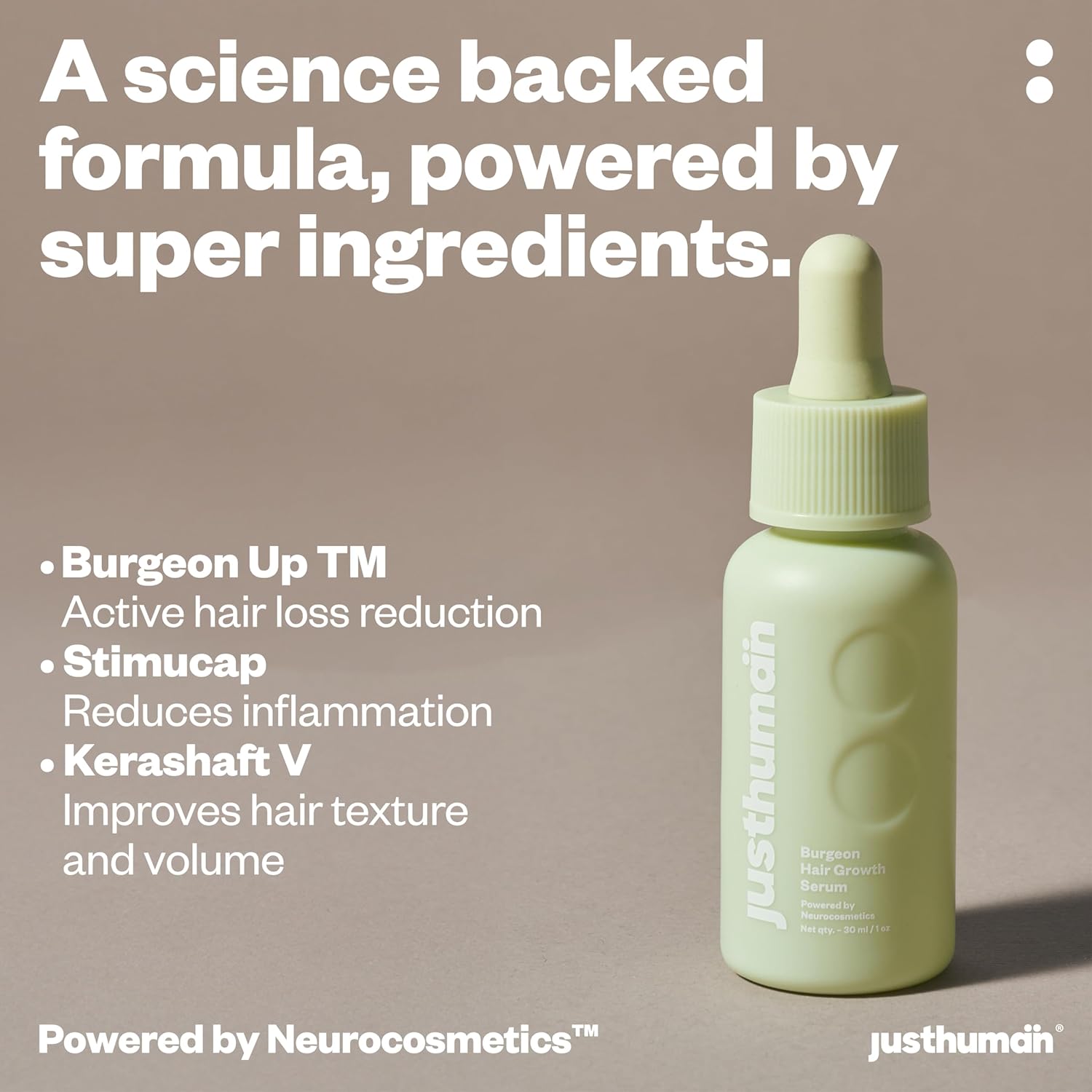 Justhuman Hair Restore Shampoo and Burgeon-up Hair Growth Serum Combo
