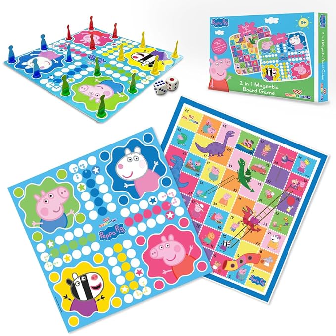Wembley 2 in 1 Peppa Pig Magnetic Ludo Board Game for Kids