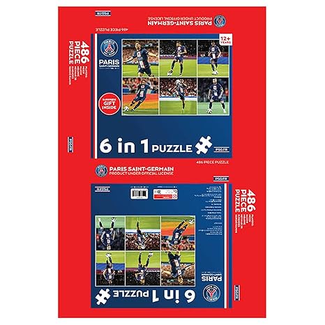 Popcorn Games & Puzzles Kid Premiership Soccer Paris Saint Germain 486 Zigsaw 12+Messi Neymar