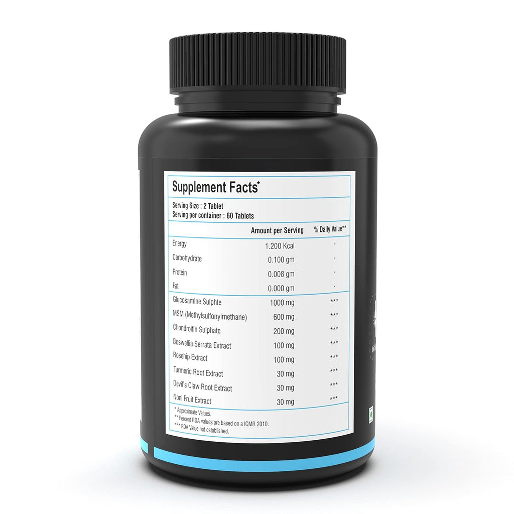 NutritJet Joint Support Supplement with Glucosamine, Chondroitin, MSM for Cartilage & Joint and Bone - 60 Tablets