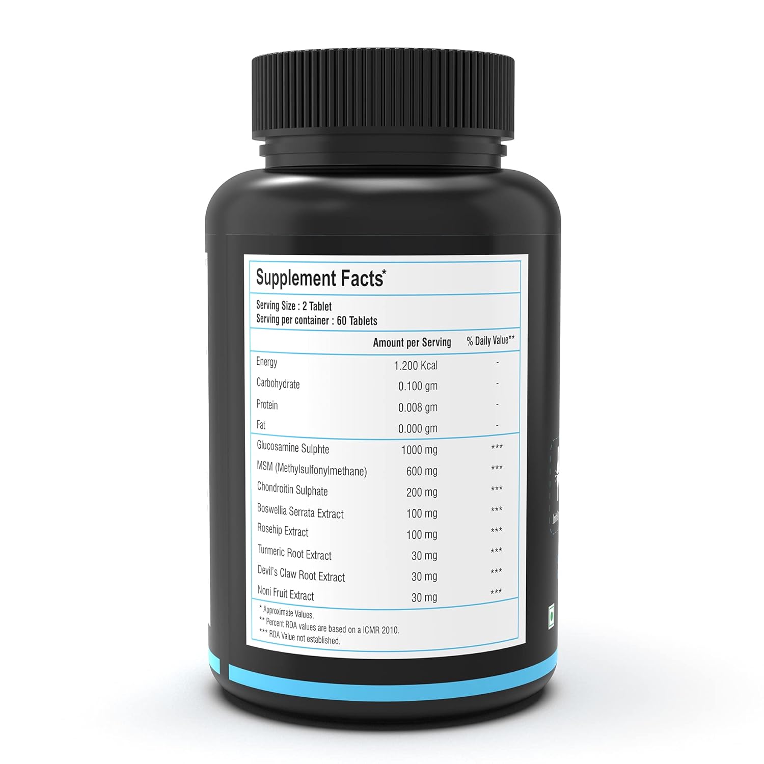 NutritJet Joint Support Supplement with Glucosamine, Chondroitin, MSM for Cartilage & Joint and Bone - 60 Tablets