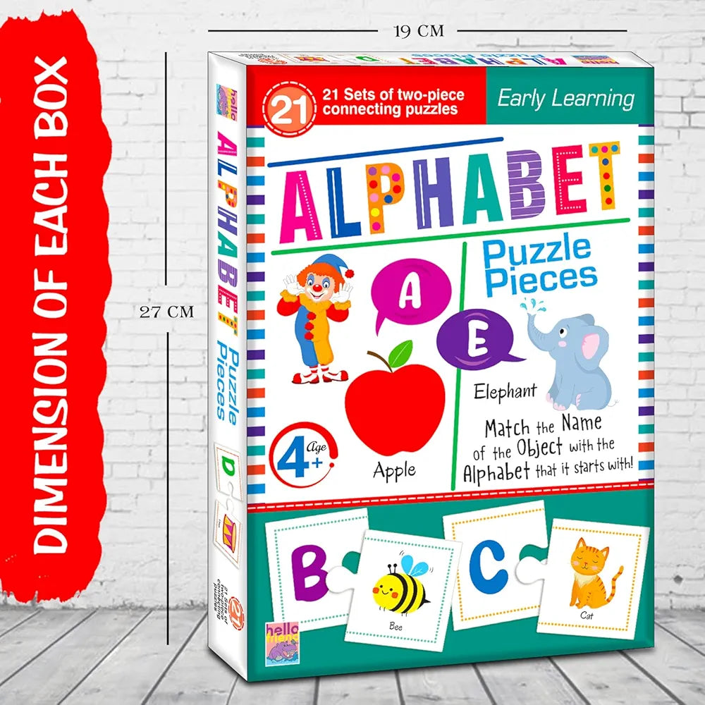 Hello Friend Alphabet Learning Jigsaw Puzzle Connecting 2-Piece  for Kids, Childrens and Toddlers Early Learning Educational