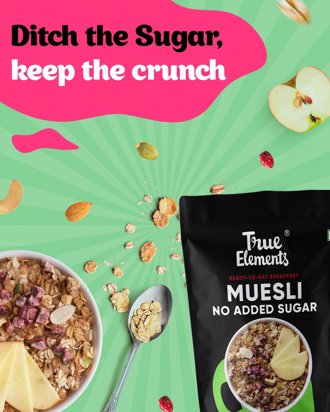 True Elements Muesli No Added Sugar 400gm