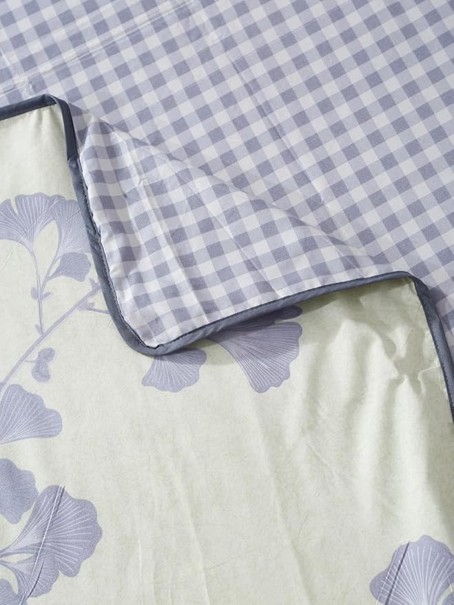 Cortina Ultra-Soft Microfiber Reversible 120 GSM Abstract Double AC Blanket Quilt Dohar | Grey