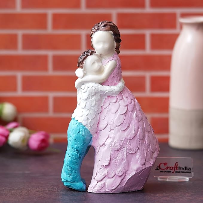 Ecraftindia Polyresin Brother & Sister Idol Decorative Showpiece for Home Decor