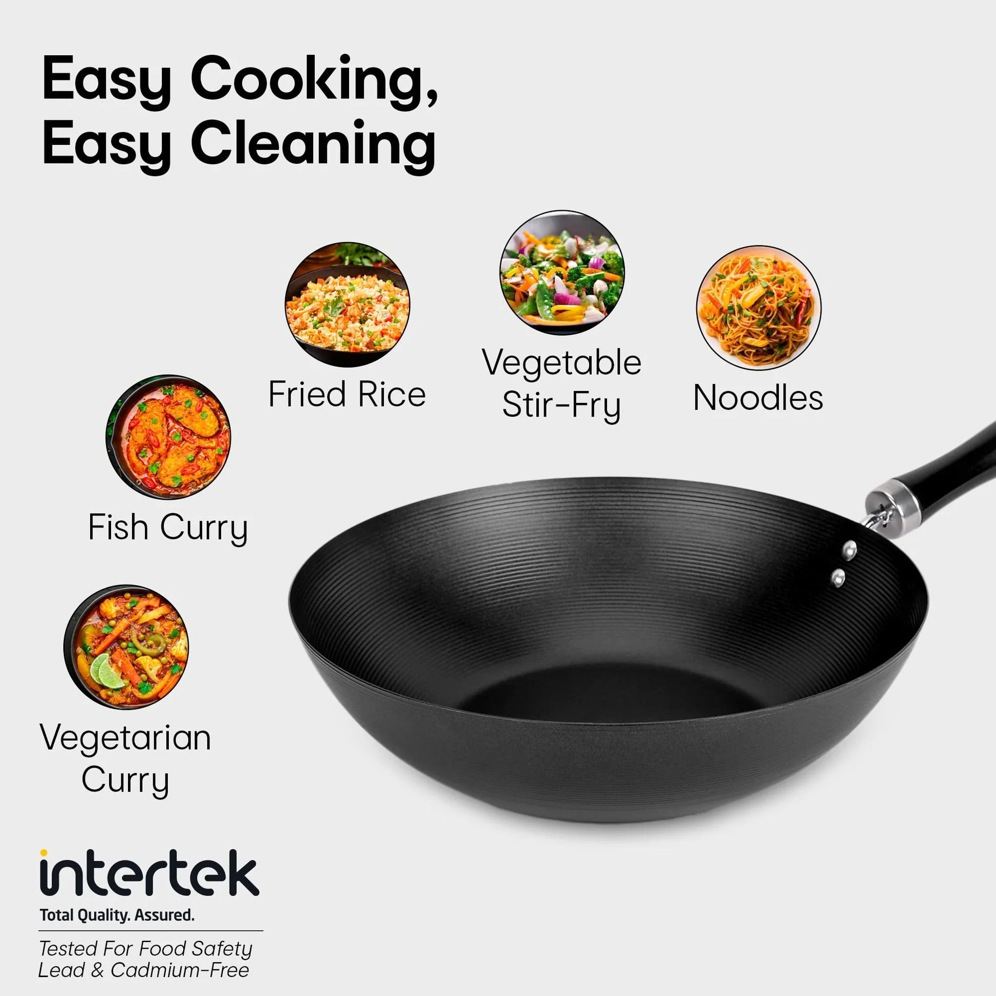 Anko Australia Non-Stick Carbon Steel Frying Pan 30cm Soft-Touch Bakelite Handle PFOA Free