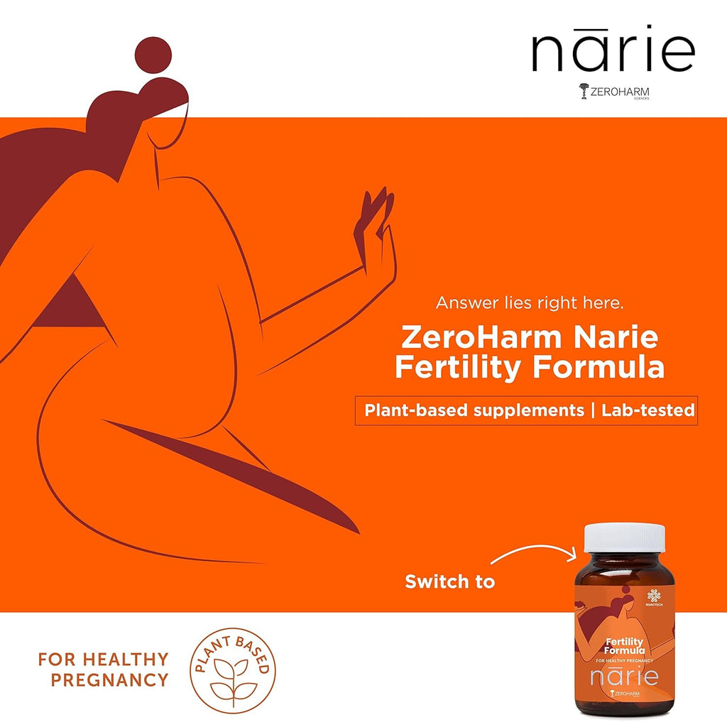 ZEROHARM Narie Fertility Formula Tablets | Natural Conception | Healthy Pregnancy | Prevents Pregnancy Complications | Shatavari, Jivanti, Shivalingi, Chaste Berry & Black Cohosh | 60 Veg Tablets
