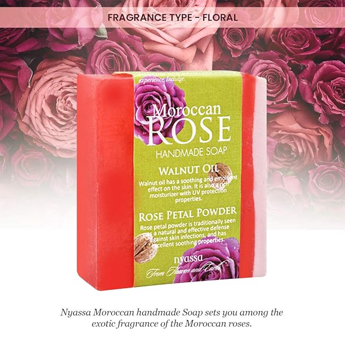 Nyassa Moroccan Rose Natural Bathing Handmade Soap - 150 Gms
