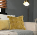 Sashaa World Cotton Tufted Dots Cushion Cover Colour Mustard (Pack of 2)