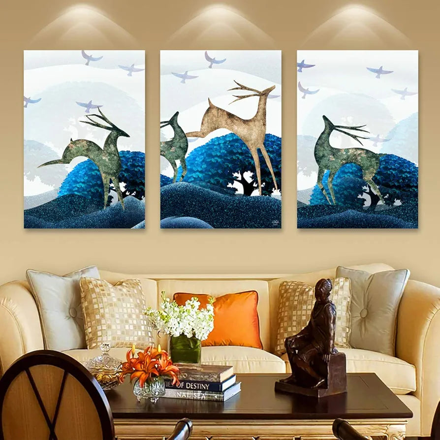 Rangoli MDF 3 Pcs Wall Poster 12x18 Inch Decorative Wall Art P-4 Design-24