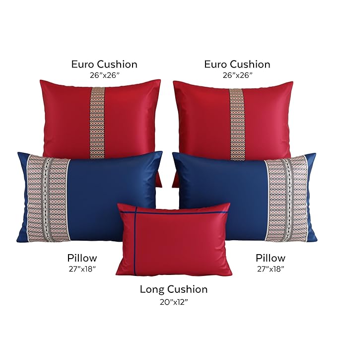 Stoa Paris Crown of Versailles 6-Piece Bedsheet Set Colour Red