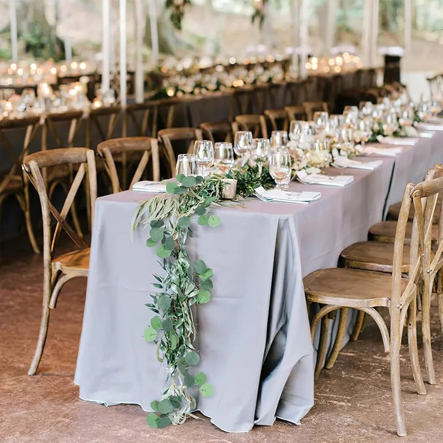 6 Pack Eucalyptus Garland Artificial Eucalyptus Leaves Table Greenery Garland Wreath Vines 2.4M