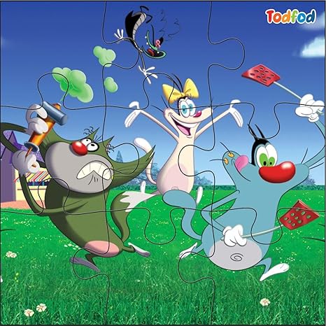 TodFod Wooden Toy for Kids & Children Oggy and Cockroach & Friends 54 Pieces 6 in 1 Puzzles