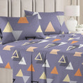 BSB Home Premium Double Bedsheet with 2 Pillow Covers 160 TC Supersoft Microfiber 3 Pcs Set Grey and Orange