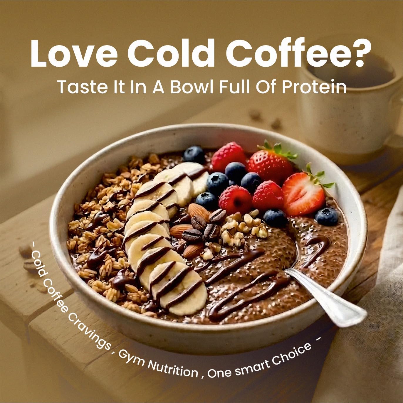 Health Ninja High Protein Cold Coffee Oats | Cold Coffee Oats | 22% Protein, 11% Fibre | No White Sugar | Healthy Breakfast Oats