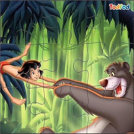 TodFod Wooden Jigsaw Puzzles Toy for Kids & Children The Jungle Book Mowgli & Friends 54 Pieces 6 in 1 Puzzles