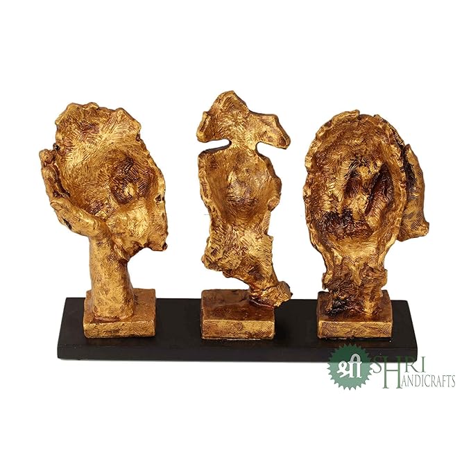 Indicast Porcelain Modern Human Faces Statue Table Desk Decor 8 Inch Handcrafted Decorative Showpiece