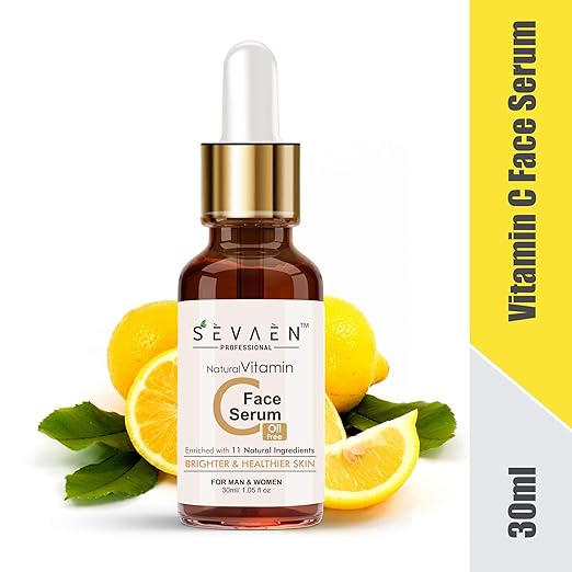 Sevaen Vitamin C Face Serum Enrich with 11 Natural ingredients - 30 ml Each (Pack of 2)