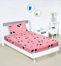 Kuber Industries Cotton Single Bedsheet with 1 Pillow Cover Wrinkle Bedroom Pink