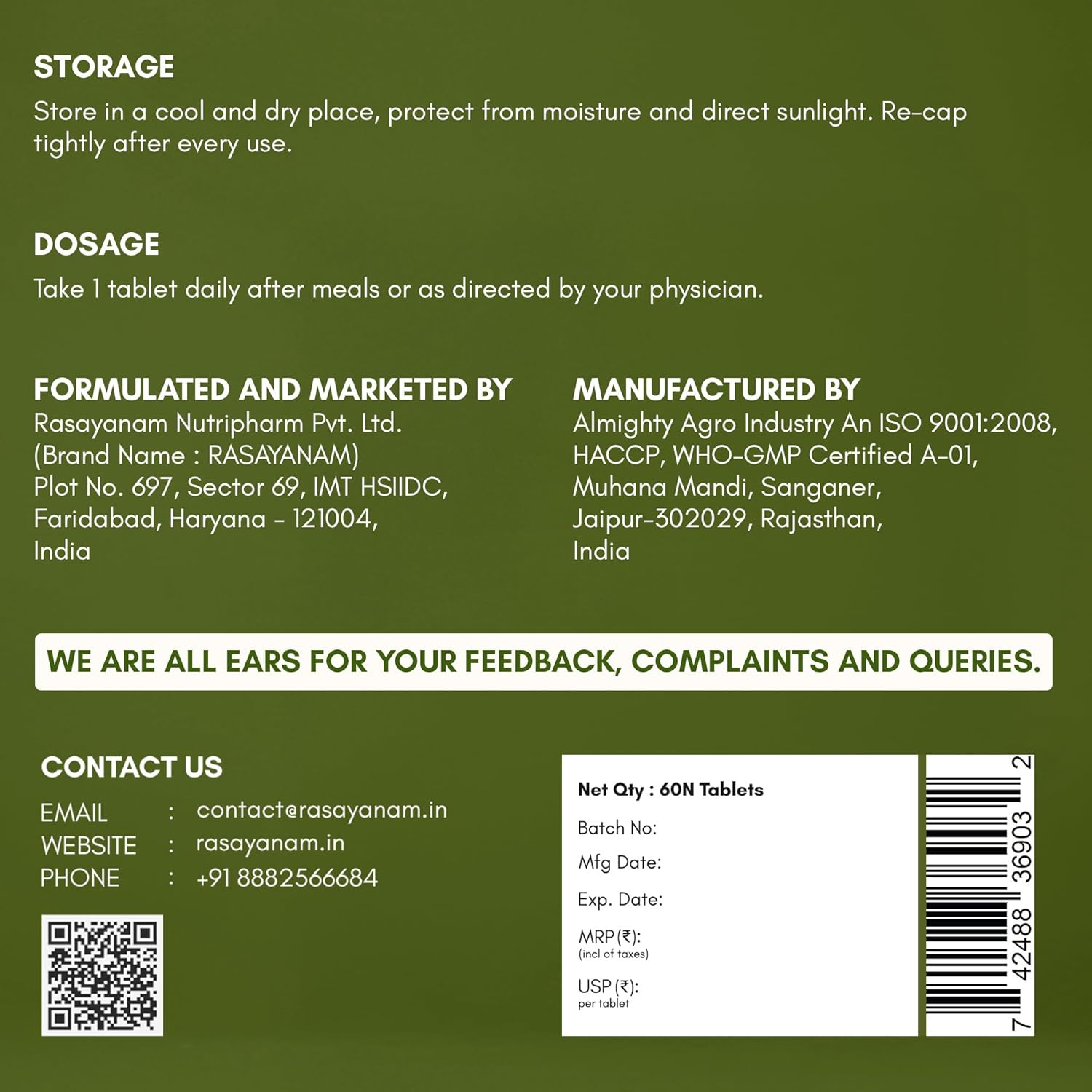 Rasayanam Gokshura Tablets 1000mg Gokhru per Serving, Highest Saponins 60%, Tribulus Terrestris for Men & Women | Improves Energy, Muscle Strength, Stamina & Supports Recovery - 60 Tablets