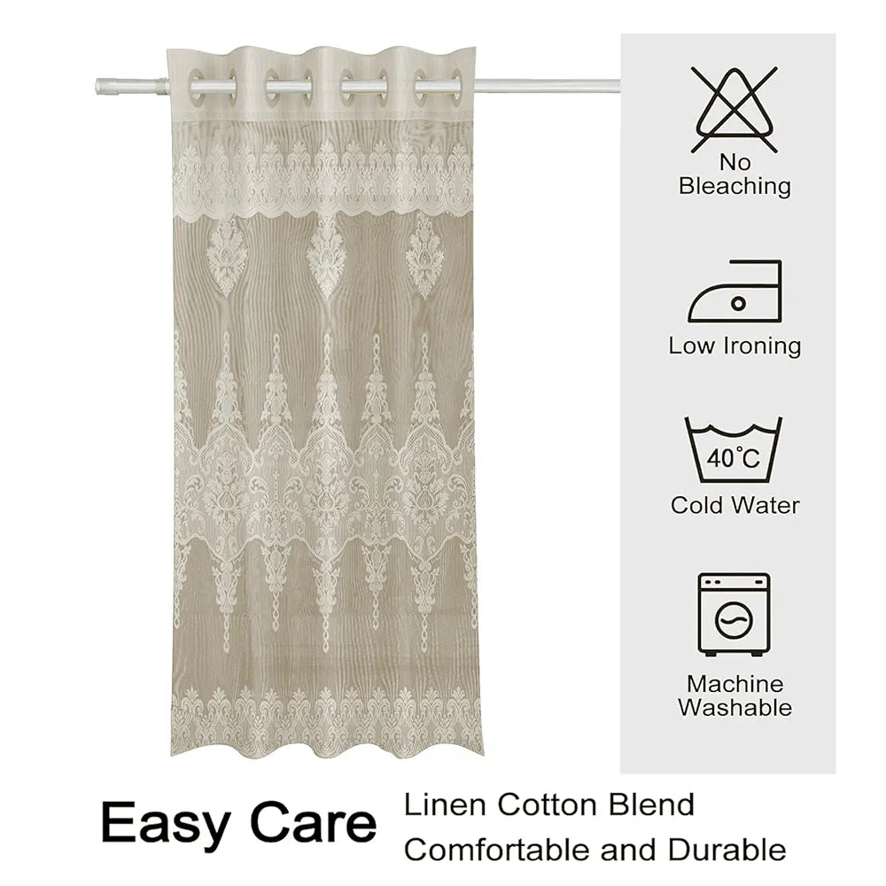 Kuber Industries Door Curtains Premium Drapes for Bedroom SY15ZZ Cream Colour
