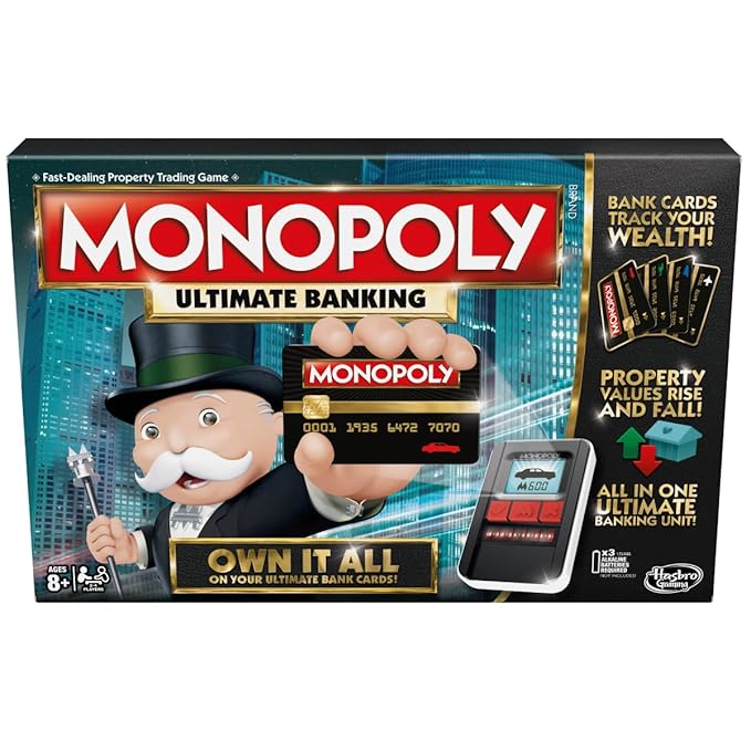 Monopoly Ultimate Banking Edition Board Game for Kids Ages 8+