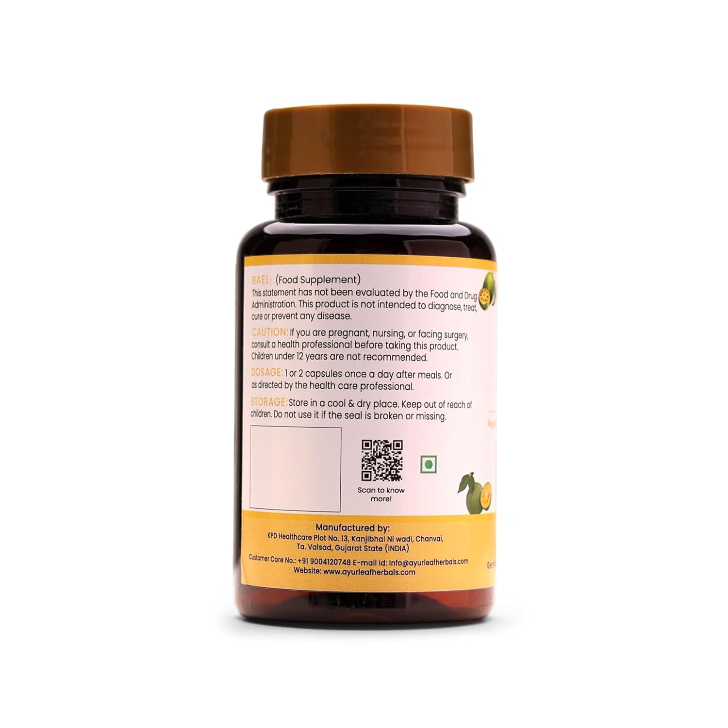 Ayurleaf Herbals Bael Fruit Capsules - 60 Caps Pack of 2