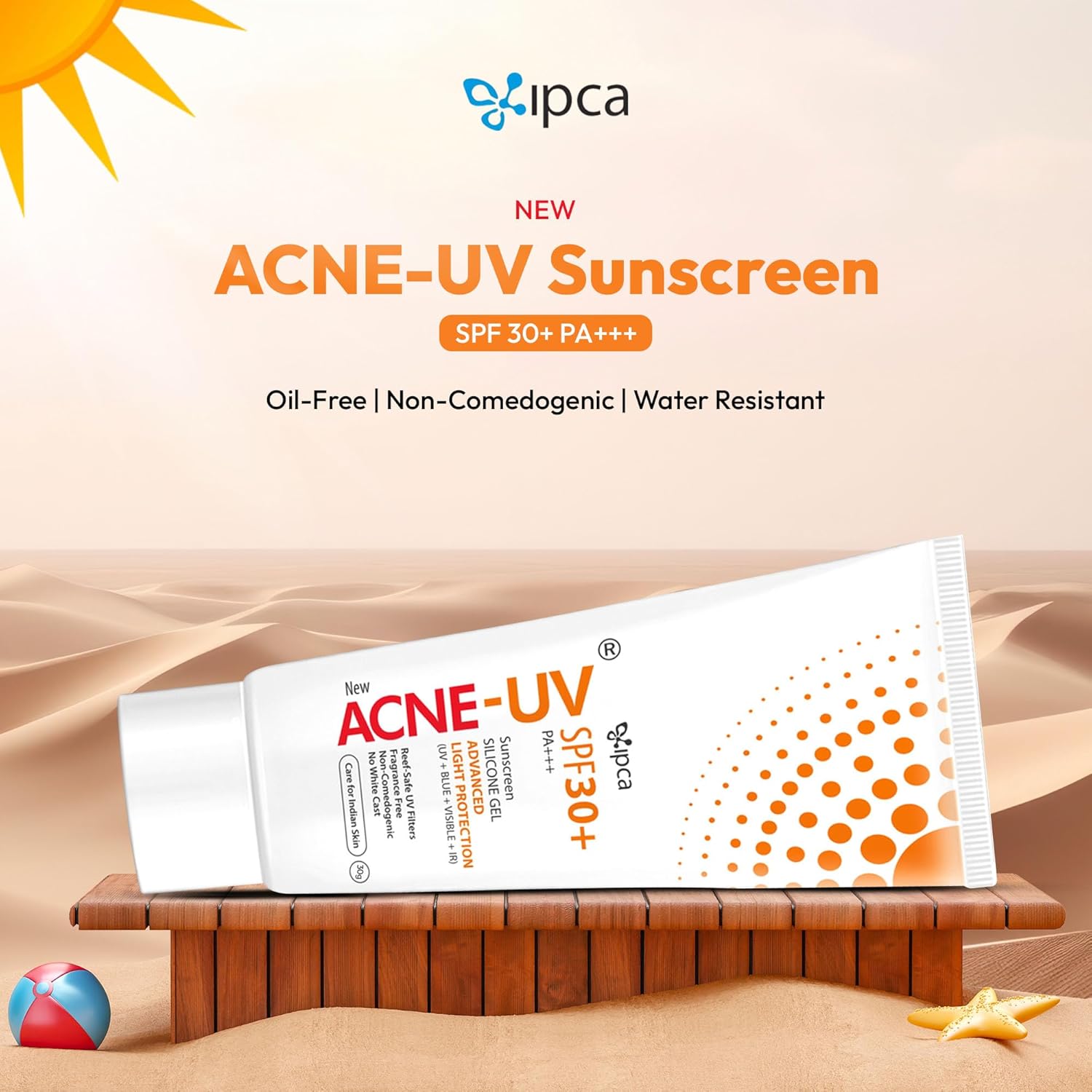 New Acne-UV Gel Sunscreen SPF 30 PA+++ | Sunscreen for Oily Skin Women & Men | Non-Comedogenic Sunscreen | Silicone Gel | Visible Light Protection | Water Resistant | Suitable for All Skin Types