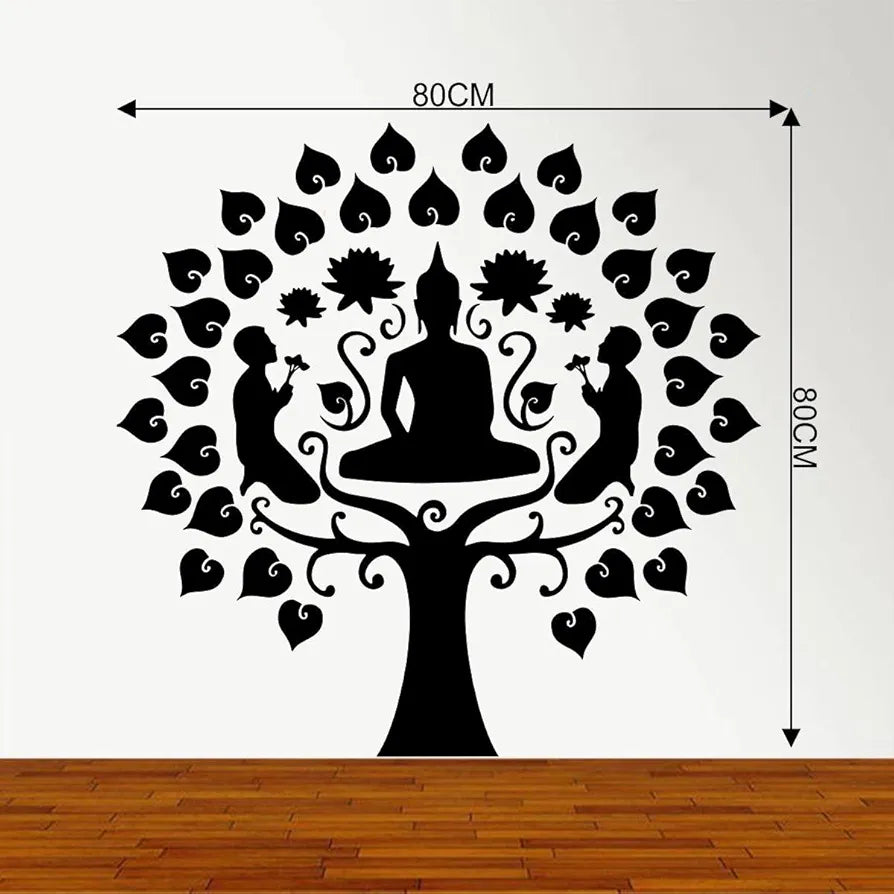 Rawpockets Vinyl Decal Buddha Silhouettes Large Size Wall Sticker -Self-Adhesive