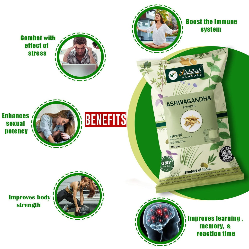 Riddhish Herbals Ashwagandha Powder Pack of 3 - 100 gms