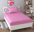 Fresh From Loom Microfiber Breathable Single Size Flat Bedsheets Hotel & Home Plain Bedsheet Set with 1 Pillow Covers 144 TC Pink