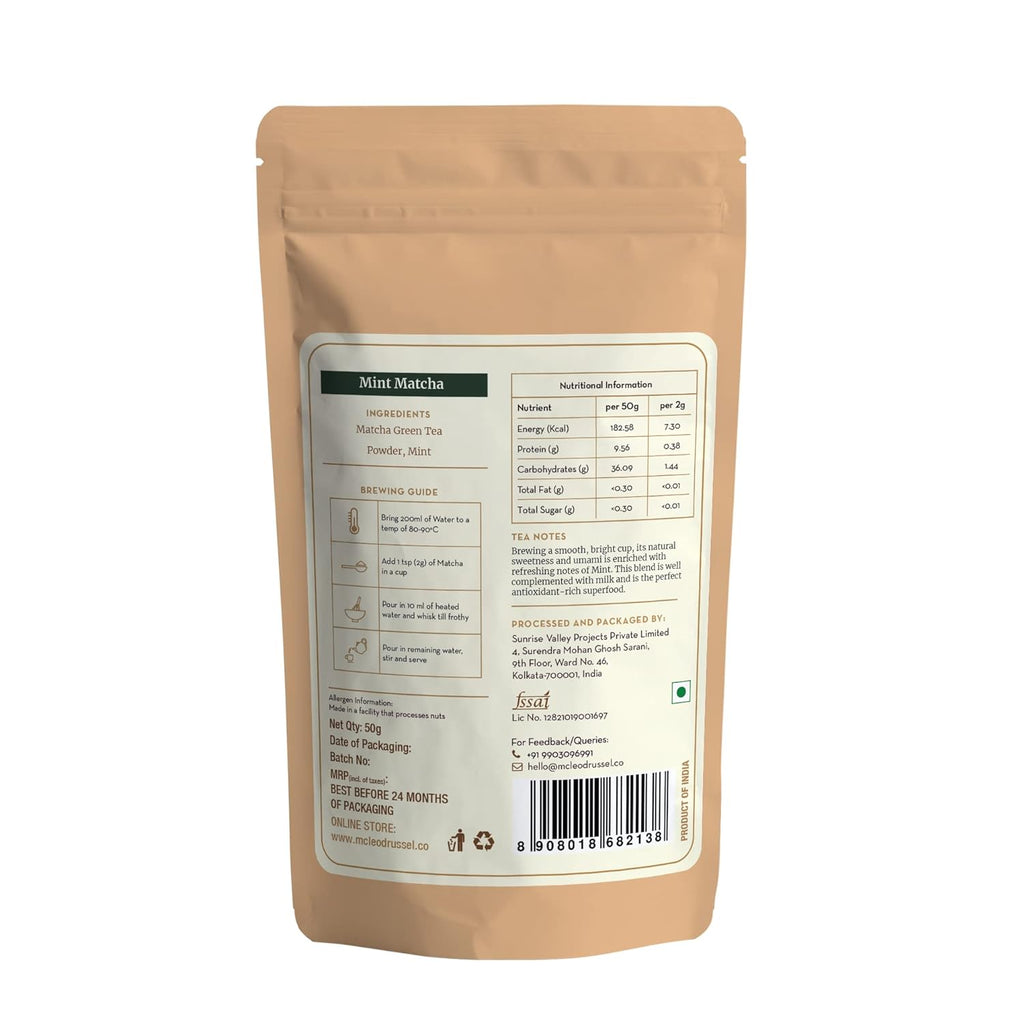 McLeod Russel 1869 Mint Matcha  Green Tea - 50 gms