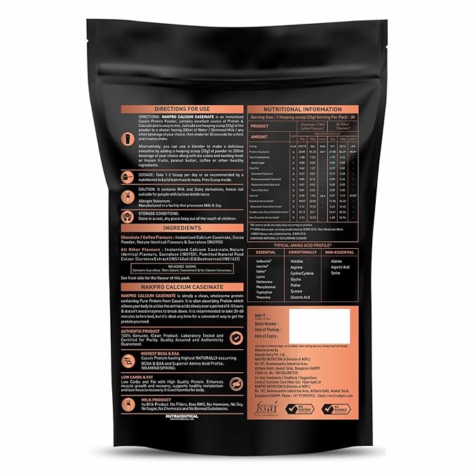 Nakpro Calcium Caseinate Protein Chocolate Flavour - 1000 gms