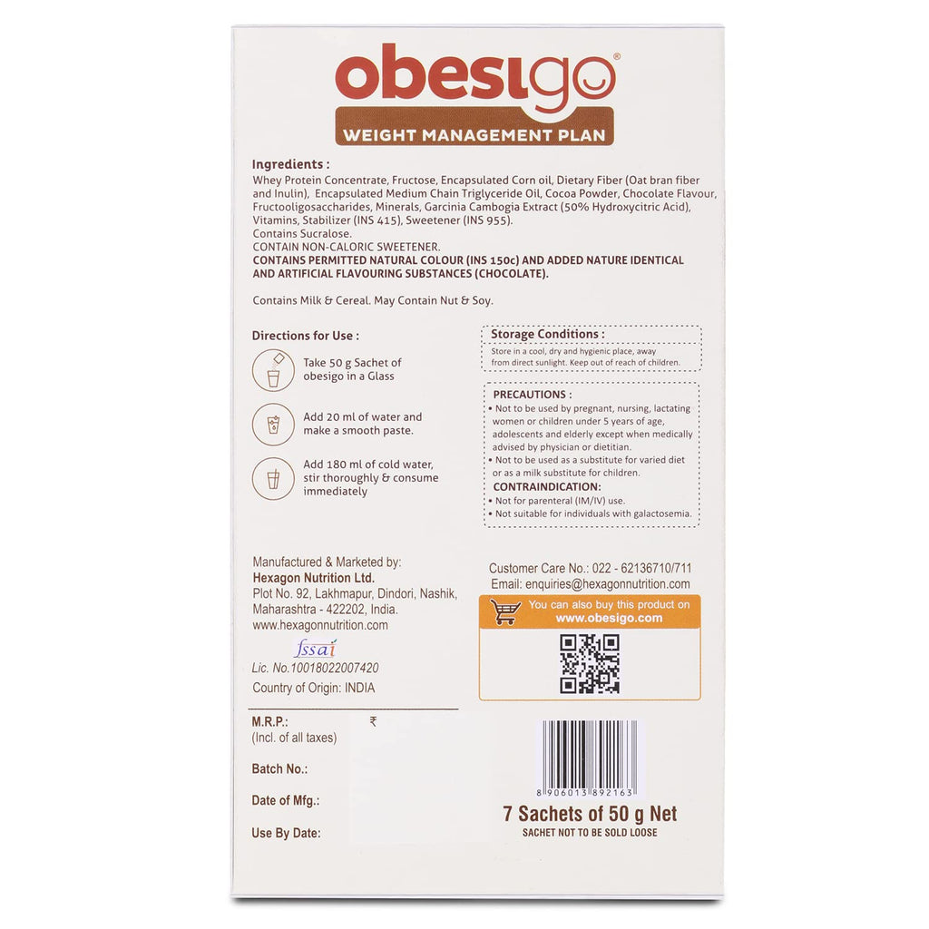 Obesigo BLCD Weight Management Plan - 350 gms