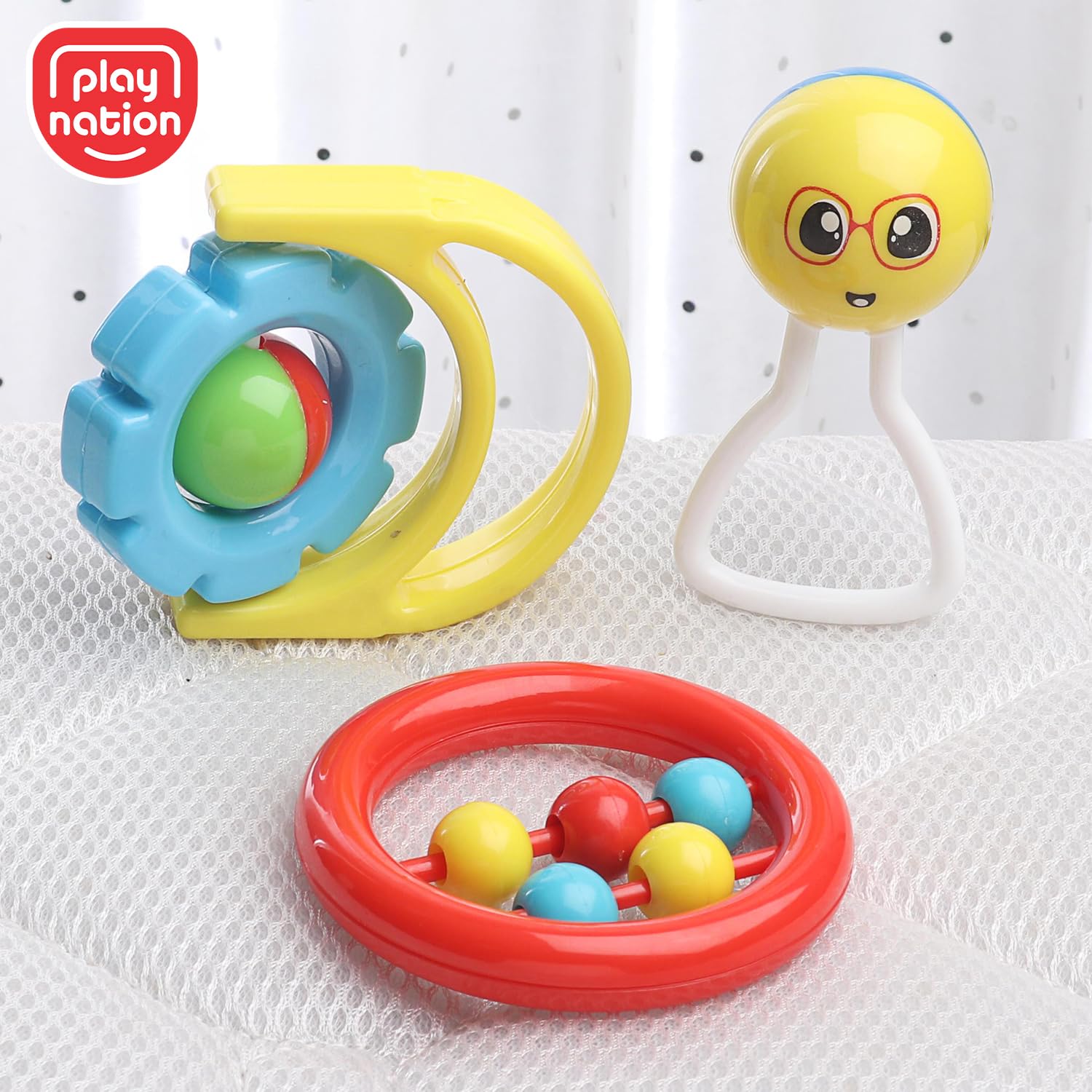 Play Nation Plastic Premium Rattles Set With Gift Box Set Of 3
