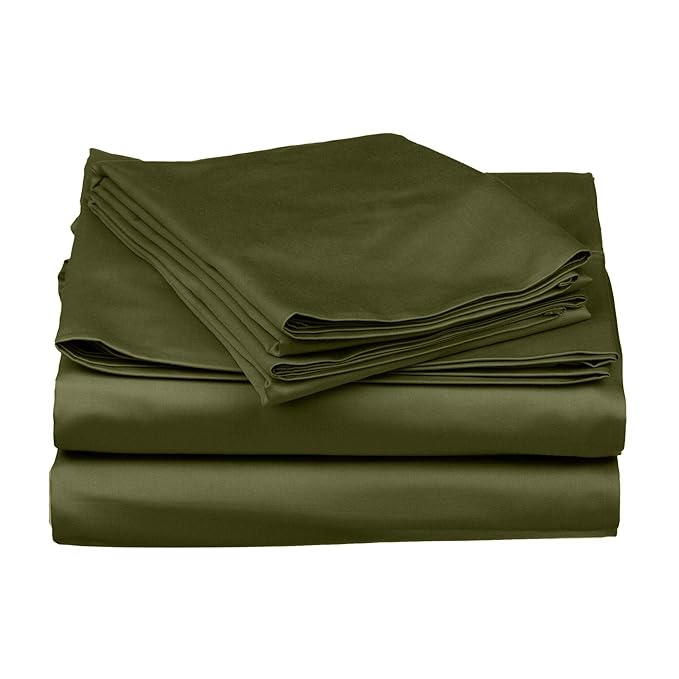 Stoa Paris Satin Solid Bedsheets For Double Bed 300Tc Premium Bedsheet With 2 Pillow Covers