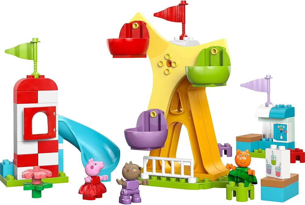Lego Duplo Peppa Pig Funfair Pretend-Play Amusement Park Toddler Toy 10453 Building Blocks Toys for 2+ Gift for Boys and Girls
