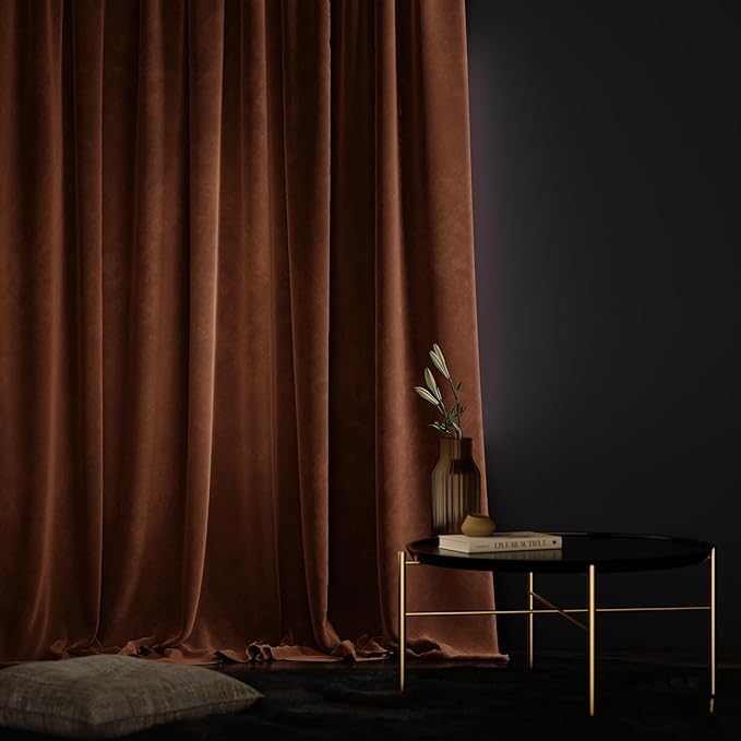 Stoa Paris Curtain for Home, Single pc Patterned Curtain for Door Colour Caramel Caress