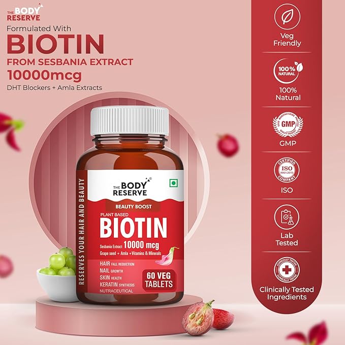 The Body Reserve Plant-Based Biotin Tablets - 60 tabs