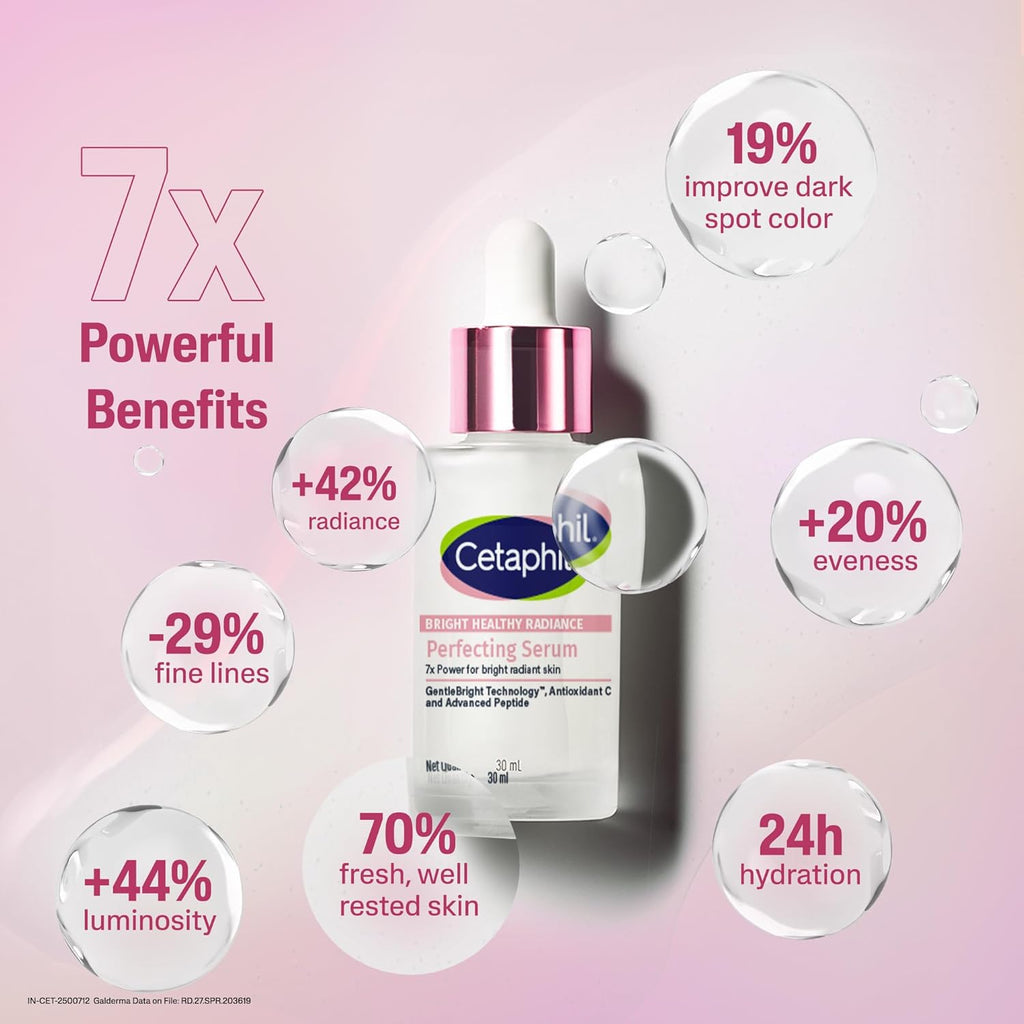 CETAPHIL Bright Healthy Radiance Brightening |Glow Serum | 30ml | GentleBright Technologyâ„¢ with Antioxidant C and Advanced Peptide | Removes Dark Spots & Dullness