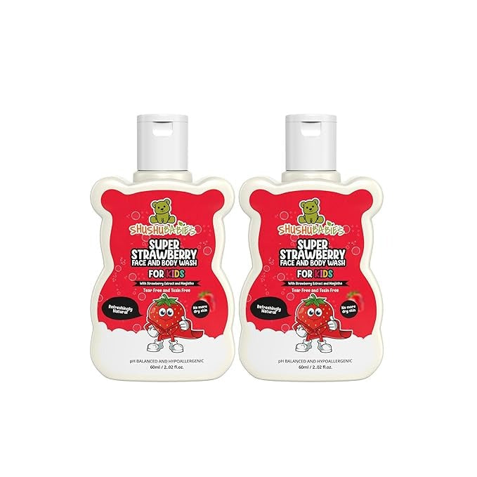ShuShu Babies Super Strawberry Face and Body Wash - 60ml (Pack Of 2)