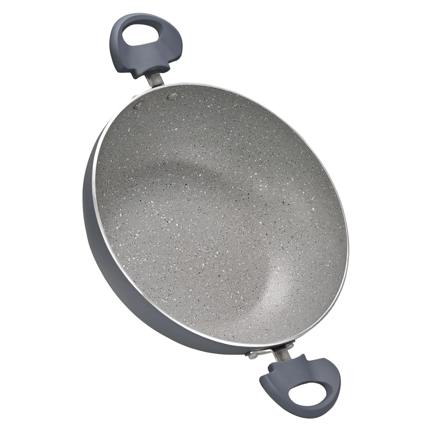 NAVRANG Cookware Aluminium Kadhai 22cm with Glass Lid