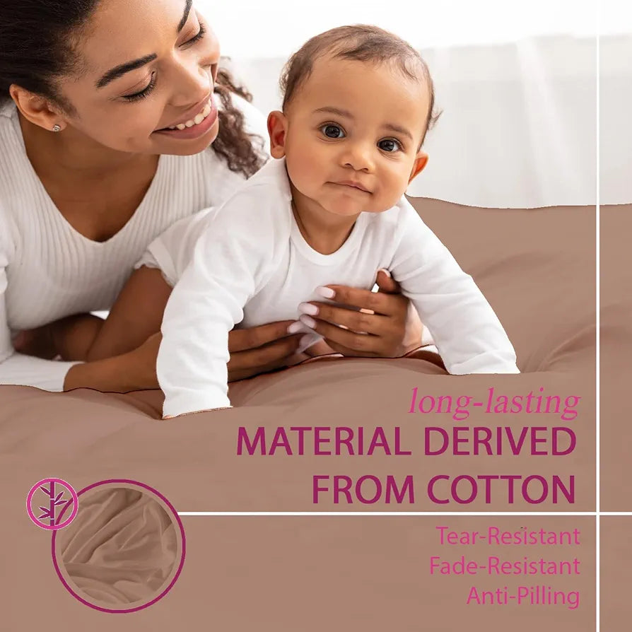 Trance Home Linen Premium 300 TC Pure 100% Cotton King Fitted Bedsheet with 2 Pillow Covers Colour Apricot