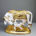 Alila Vastu Kamdhenu Cow with Calf Idol 24K Gold & 999 Silver Plated