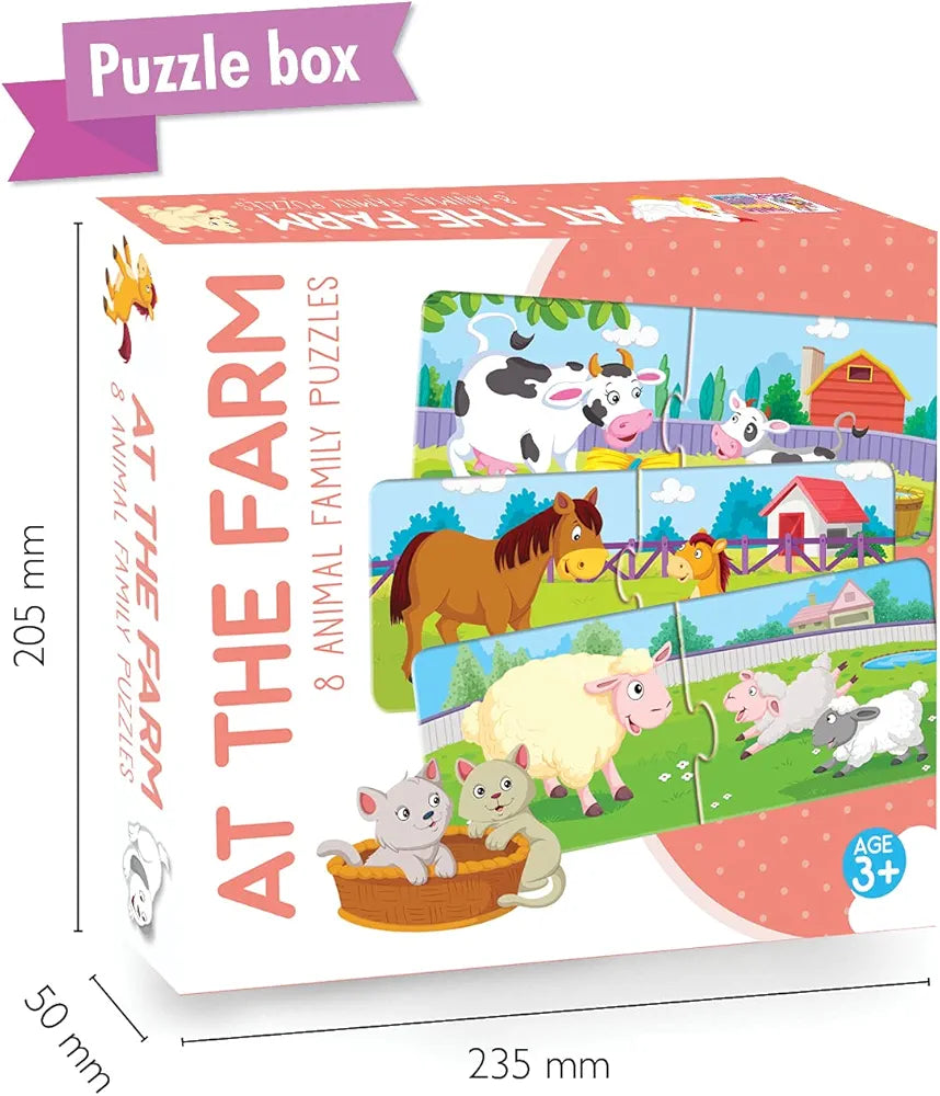 Hello Friend at The Farm & Animal Jigsaw Puzzle Boxes for Beginners Kids, 3+ yrs