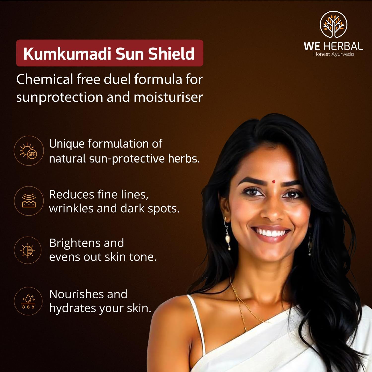 Kumkumadi Sunscreen 100gm, Ayurvedic Sun Shield with Saffron, Aloe Vera,turmeric & Licorice, Sun Protection with herbs and oils no White Cast, Non Greasy, No artificial colour & Fragrance