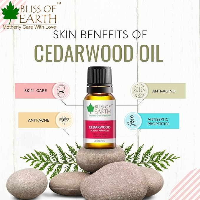 Bliss of Earth Pure Cedarwood Essential Oil - 10 ml