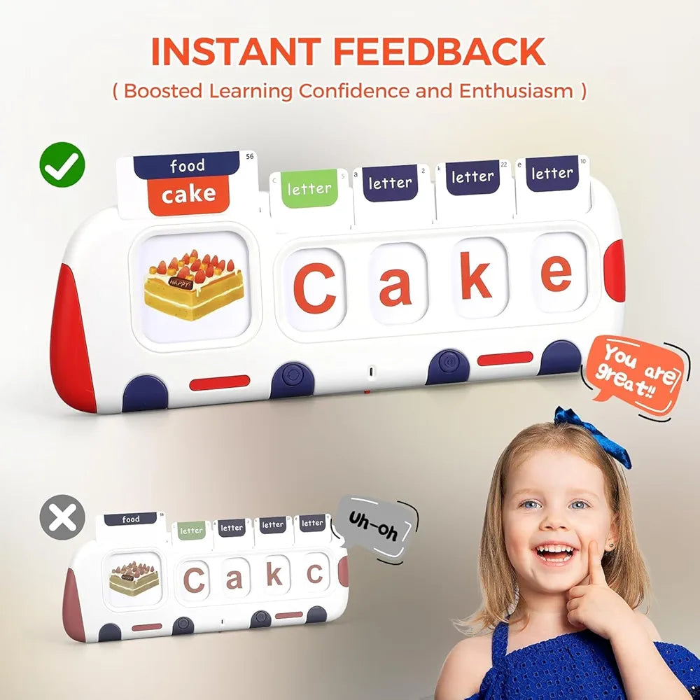 Lefan Spelling & Talking Flash Cards for Toddlers, Alphabet Learning Toys, Speech Therapy Toys CVC Words Spell Games ABC Flash Cards with 218 Sight Words Toddler Toy Gifts for Kids