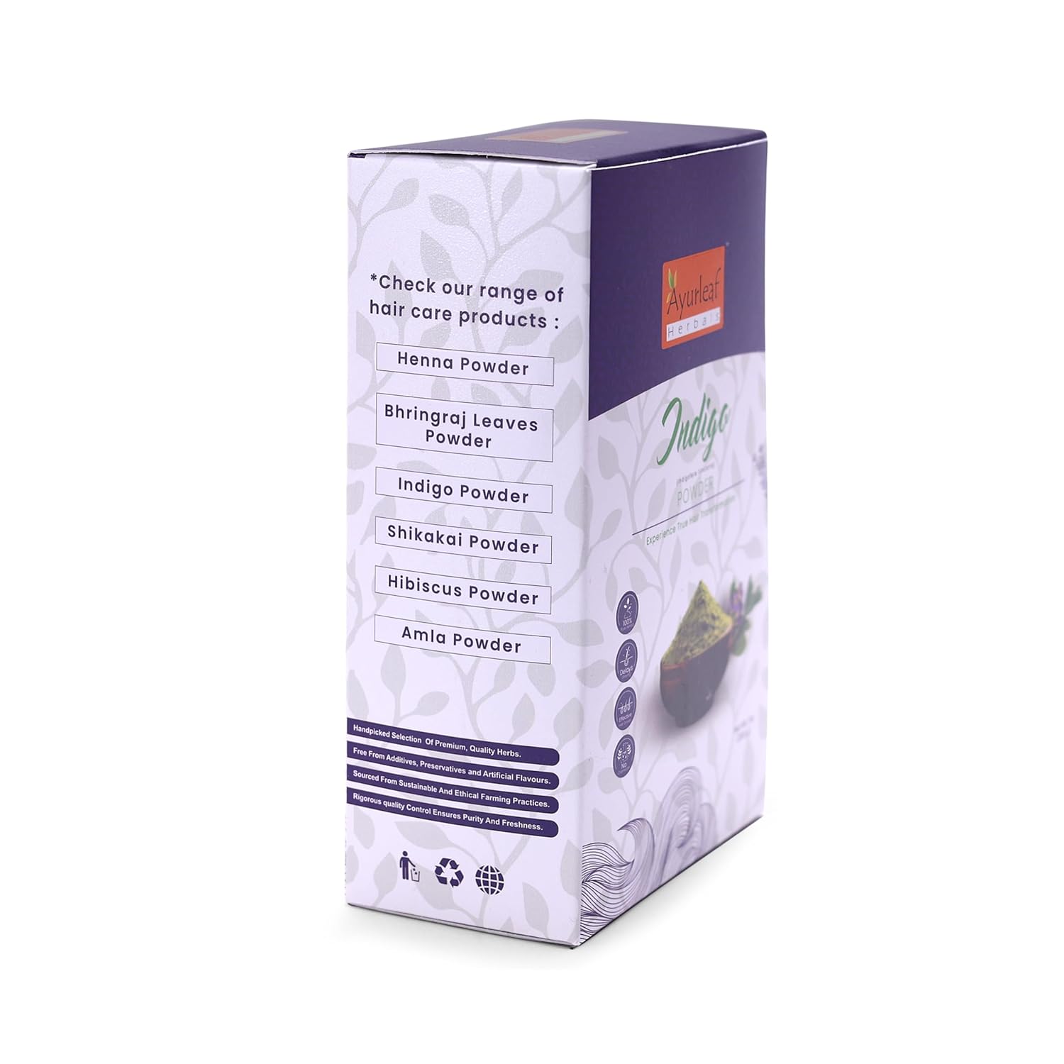 Ayurleaf Herbals Indigo Powder for Black Hair - 200 Gms